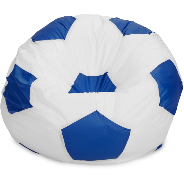 Кресло-мешок «Мяч», XXXL, Белый и синий Анфас