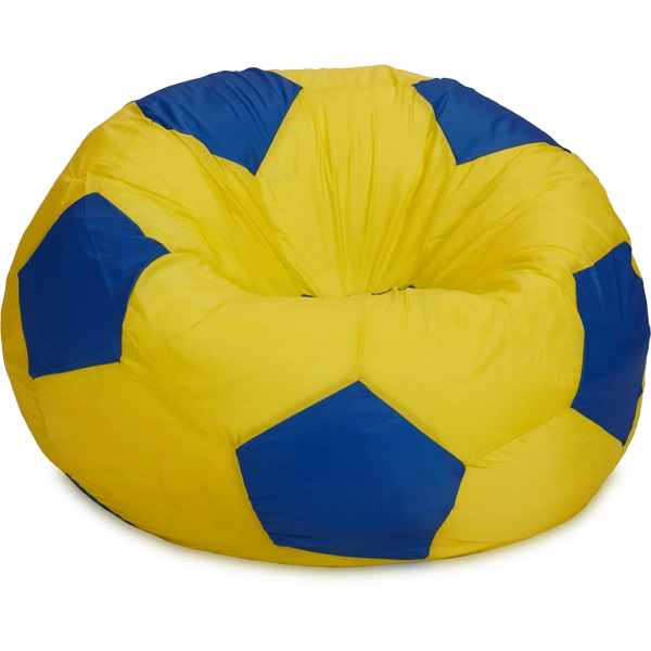 Кресло-мешок «Мяч», XL, Жёлтый и синий Анфас