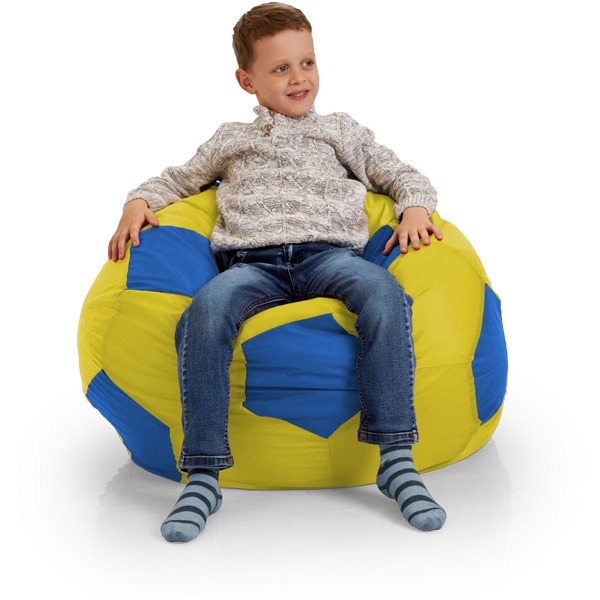 Кресло-мешок «Мяч», XL, Жёлтый и синий