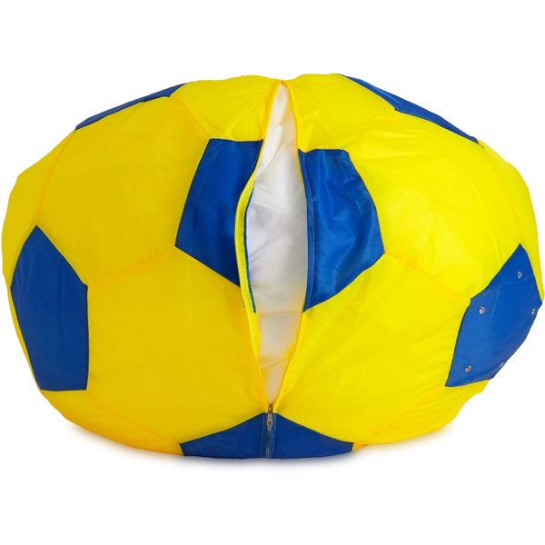 Кресло-мешок «Мяч», XL, Жёлтый и синий Молния