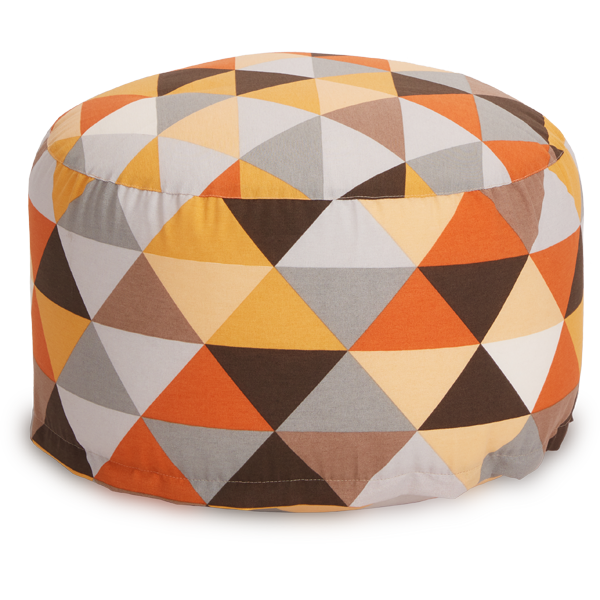 Пуфик «Таблетка», Ромб Оранжевый Анфас